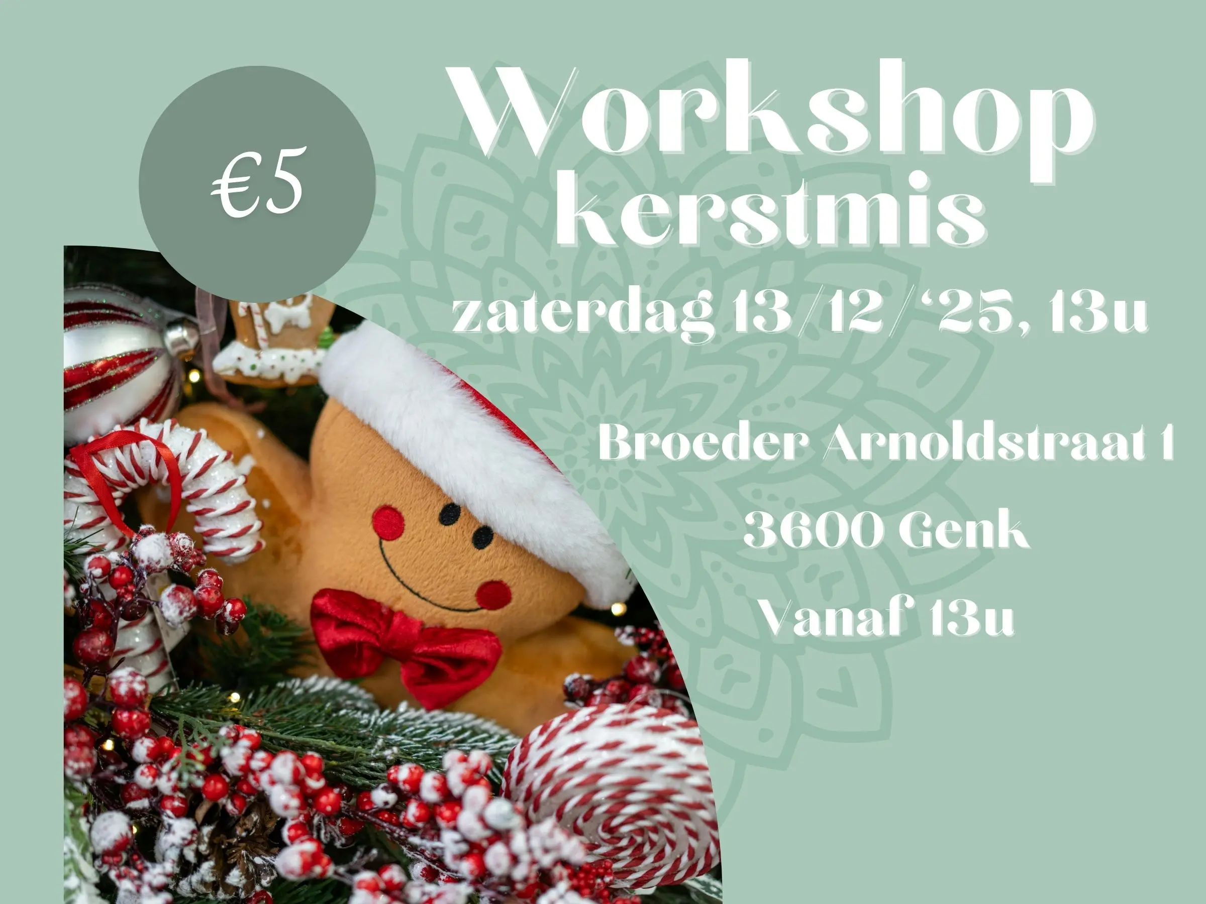 Workshop kerstdecoraties Limburg zaterdag 13/12/2025